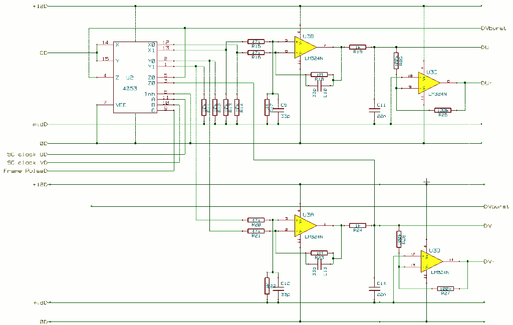Figure 3: colour decoder circuit diagram - U/V decoder