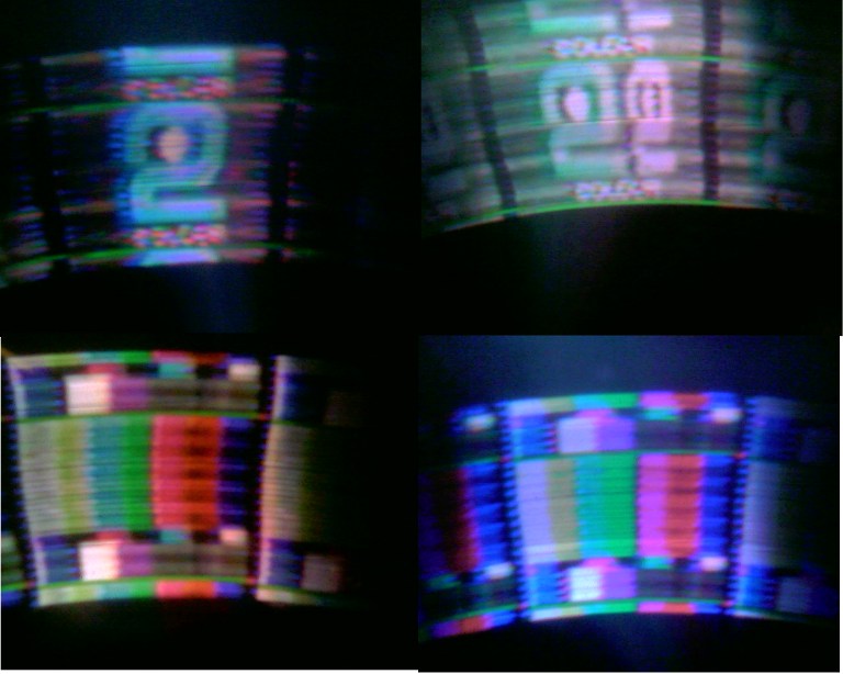 Figure 12: Results - screenshots from the televisor showing picture broadcast on medium wave